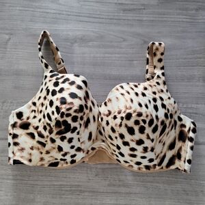 Ambrielle Plus Size Leopard Printed Full Coverage Bra Nwot